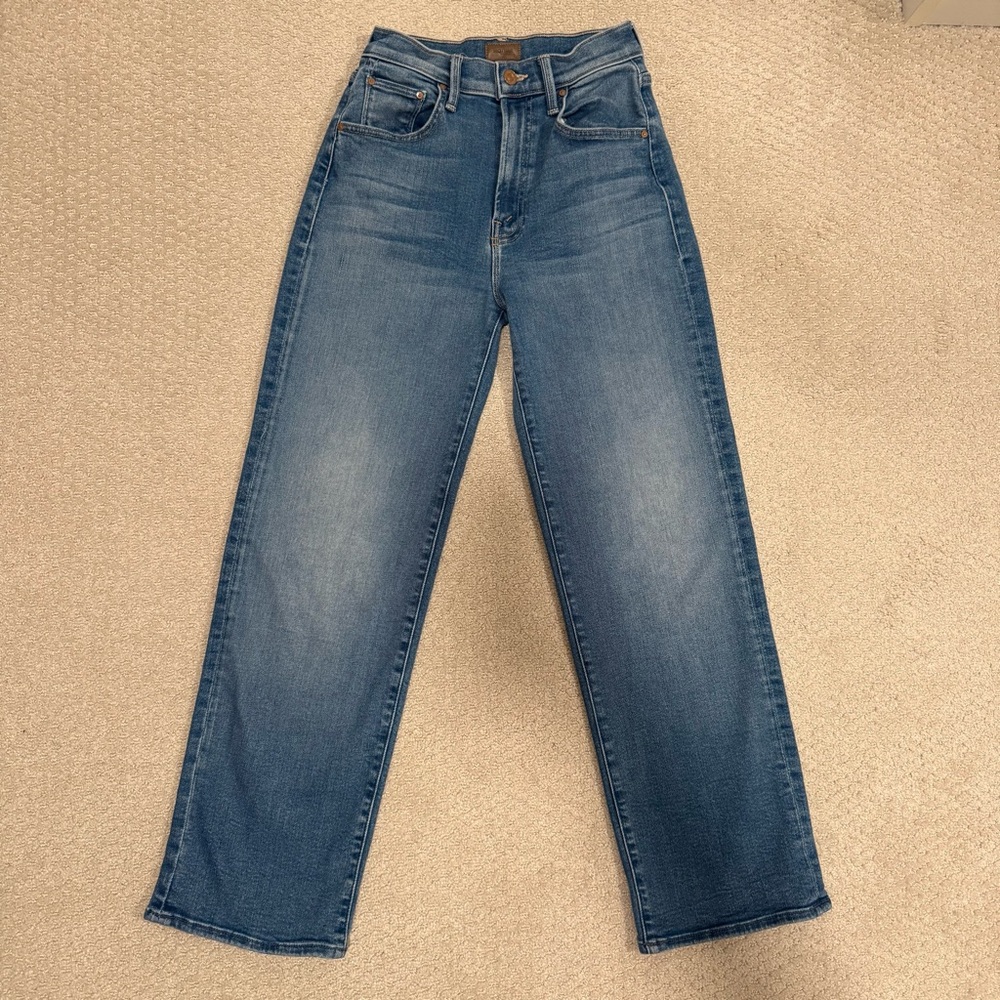 Mother The Rambler Zip Flood Jeans 24 Read Between the Lines Medium Wash - Picture 3 of 7